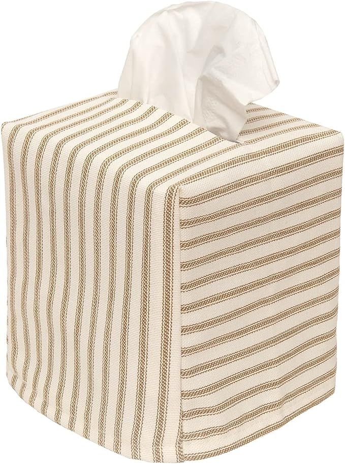 Tissue Box Cover Tissue Holder Tissue Dispenser Square Cube - Soft Fabric Cover Slips Over Facial... | Amazon (US)