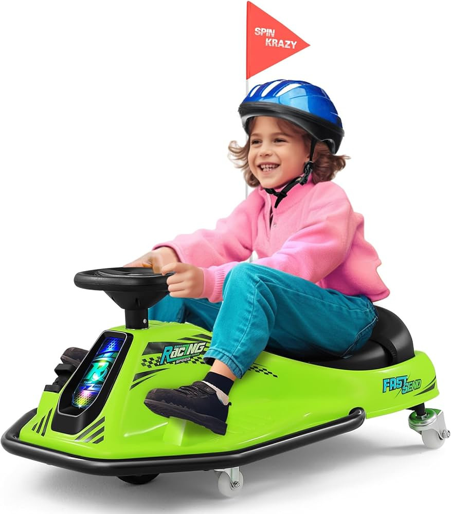 360 Degrees Rotating Ride On Drift Car, JOYLDIAS 24V Electric Drifting Go Kart for Kids W/24V Bru... | Amazon (US)