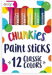 Ooly Chunkies Quick Drying Tempera Paint Sticks for Kids, Classic Colors, Set of 12 Twistable Kid... | Amazon (US)