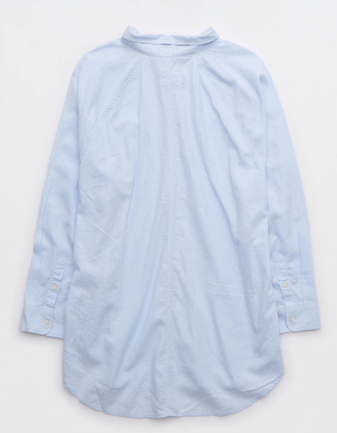 Aerie Pool-To-Party Linen Blend Cover Up Shirt | Aerie