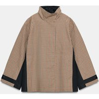 Zara - Zw Collection Short Check Parka - Brown / Ecru - M - Woman | Zara UK