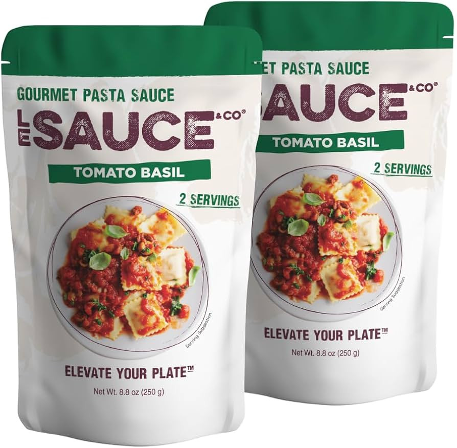 Always Fresh, Two Servings, Tomato Basil Gourmet Pasta Sauce (2-pack), Le Sauce & Co. Imported It... | Amazon (US)