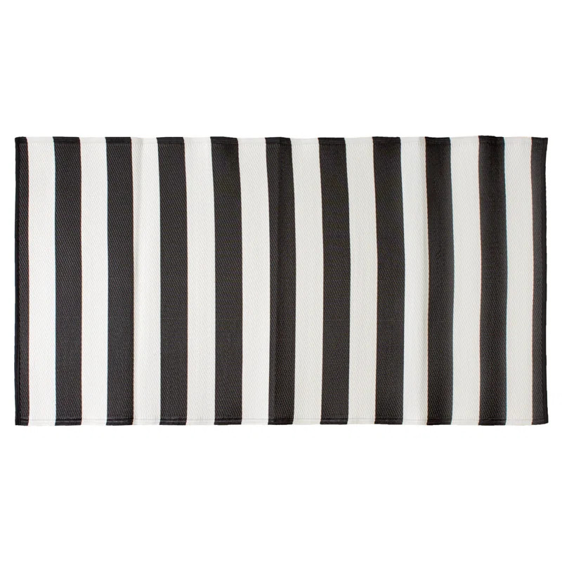 Freddie Flatweave Black/White Indoor/Outdoor Rug | Wayfair North America