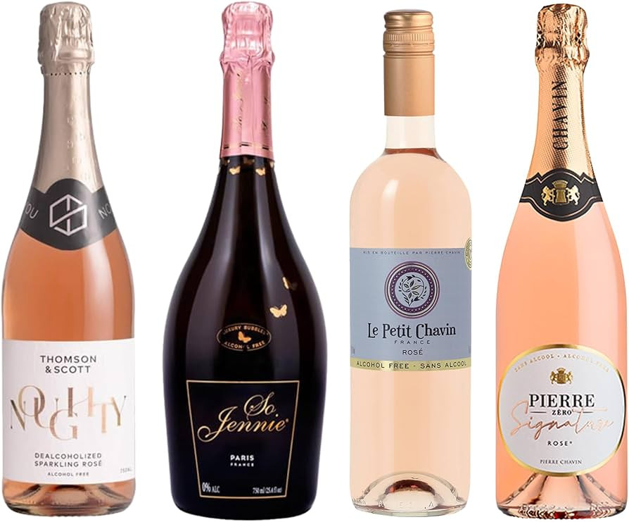 Non-Alcoholic Rosé Wine Sampler - 4 Bottles (25.4 Fl Oz Each) So Jennie Sparkling, Le Petit Chav... | Amazon (US)