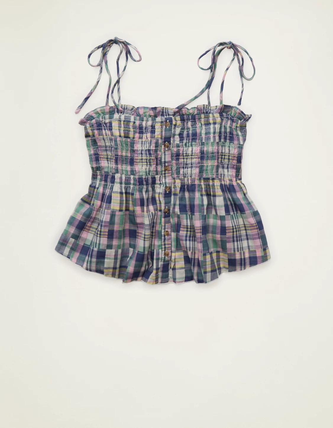 AE Smocked Button-Up Cami | American Eagle Outfitters (US & CA)