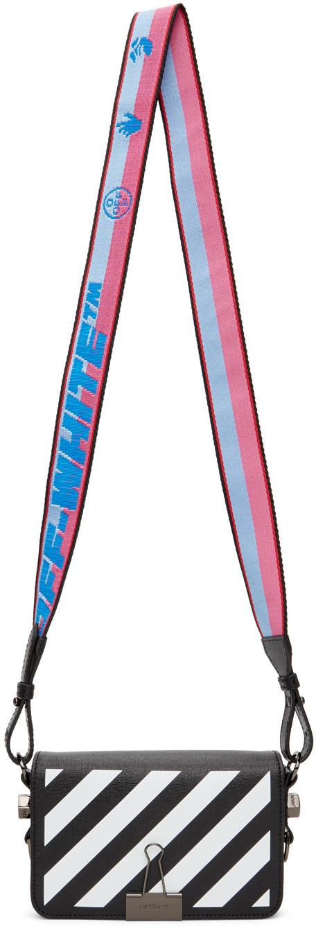 Black & White Mini Diag Flap Bag | SSENSE