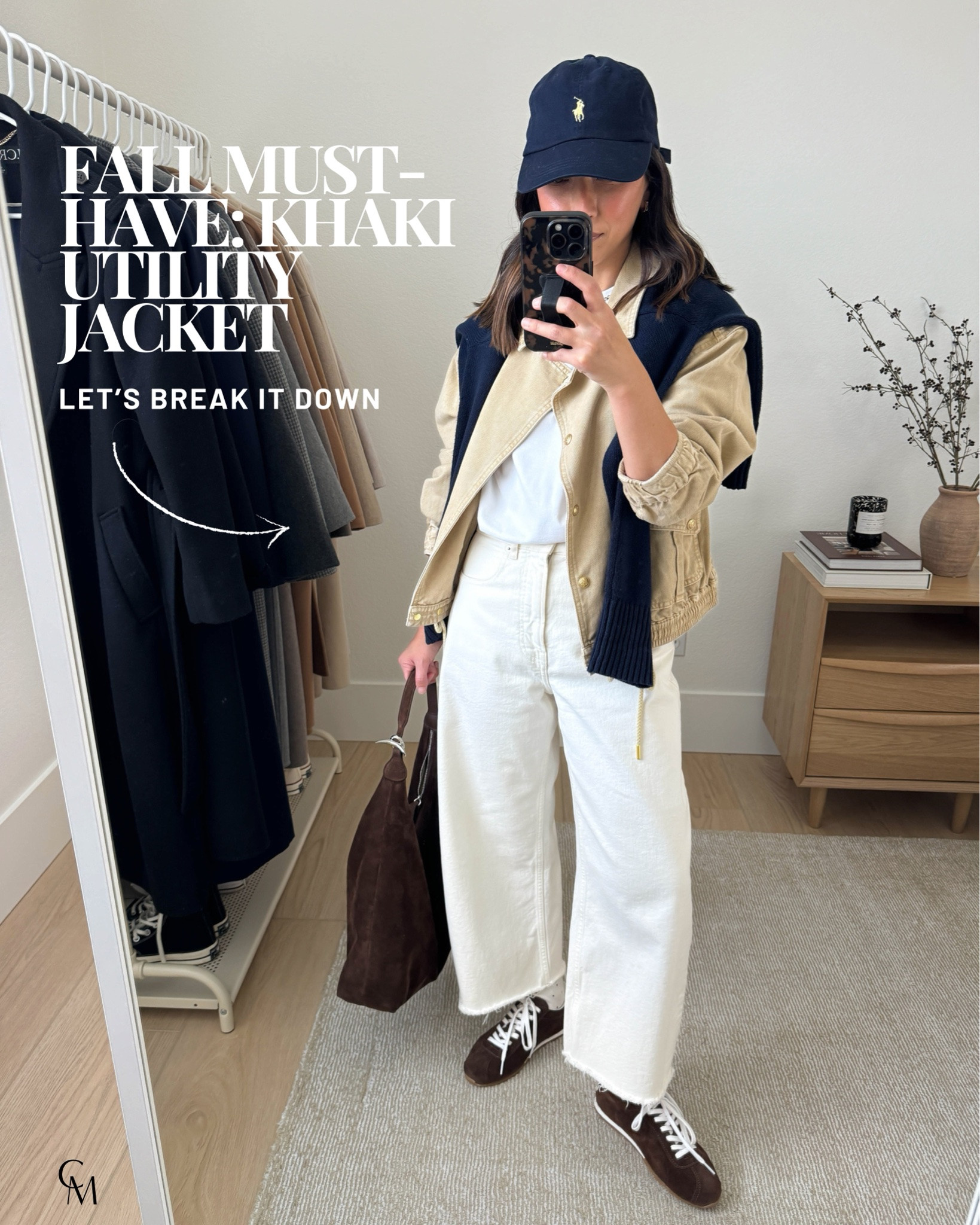 A khaki utility jacket is such a good fall layer. Easy with denim, trousers, or pretty much anything in your closet.

J.Crew jacket xs - old, linked similar
Madewell tee xs - sold out, linked similar
Everlane sweater xs 
Everlane curve jeans 26, cut hems and sized up 
Madewell socks 
Dolce Vita sneakers 6, runs small - old, linked updated version
Liffner Hobo Pillow bag 
Polo Ralph Lauren hat

#LTKootd #LTKmomlife #LTKPetite