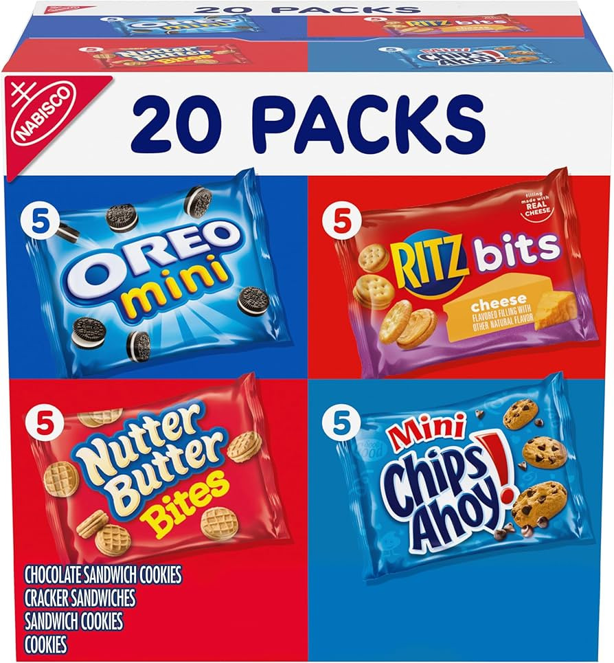 Nabisco Classic Mix Variety Pack, OREO Mini, CHIPS AHOY! Mini, Nutter Butter Bites, RITZ Bits Che... | Amazon (US)
