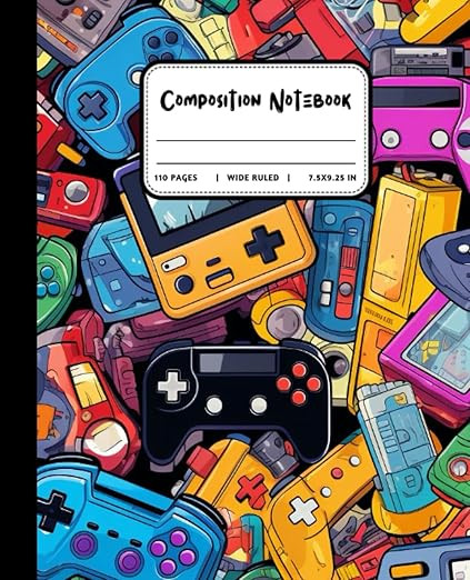 Composition Notebook: Colorful Video Game Controllers | Modern Journal For Kids, College, Student... | Amazon (US)