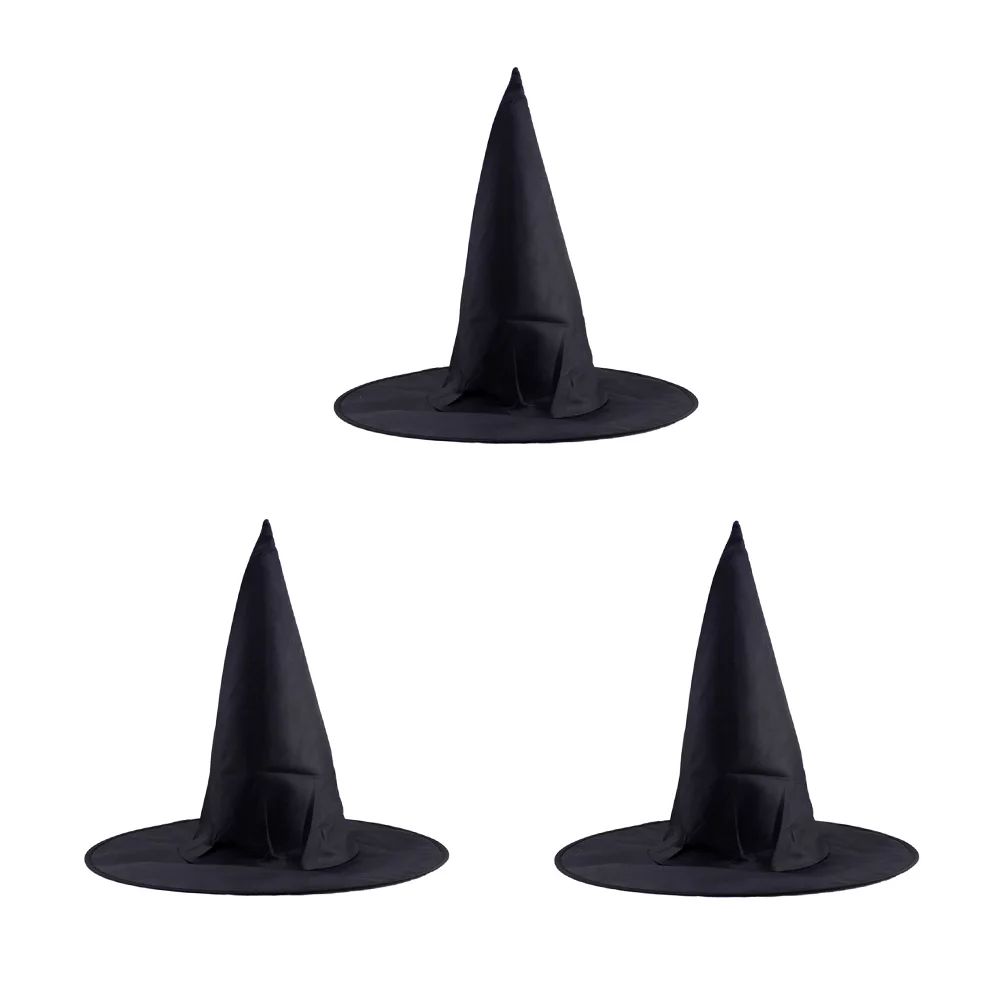 TINKSKY 3 Pcs Halloween Steeple Witch Hat Classic Black Cap Party Props Accessories | Walmart (US)