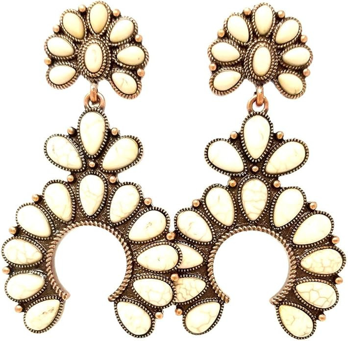 Naja Squash Blossom Turquoise Post Earring Western | Amazon (US)