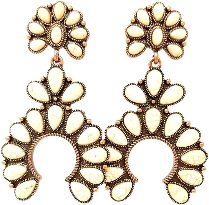 Naja Squash Blossom Turquoise Post Earring Western | Amazon (US)