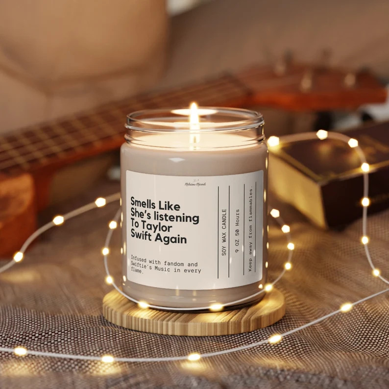 Smells Like Shes Listening Taylor Swift Gift Candle Taylor Gift Gift for Her Taylor Swift Gift fo... | Etsy (US)
