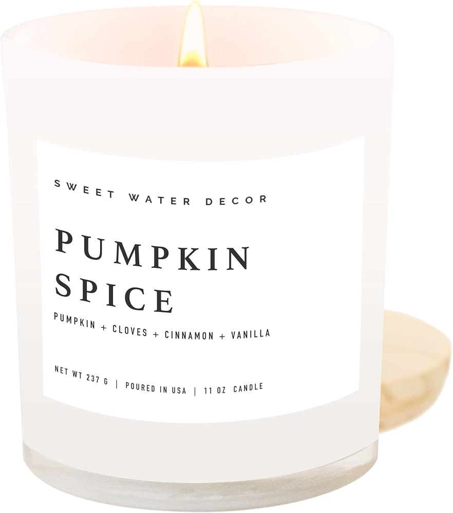 Sweet Water Decor Pumpkin Spice Candle - Fall Candles with Pumpkin, Clover, Cinnamon & Vanilla Sc... | Amazon (US)