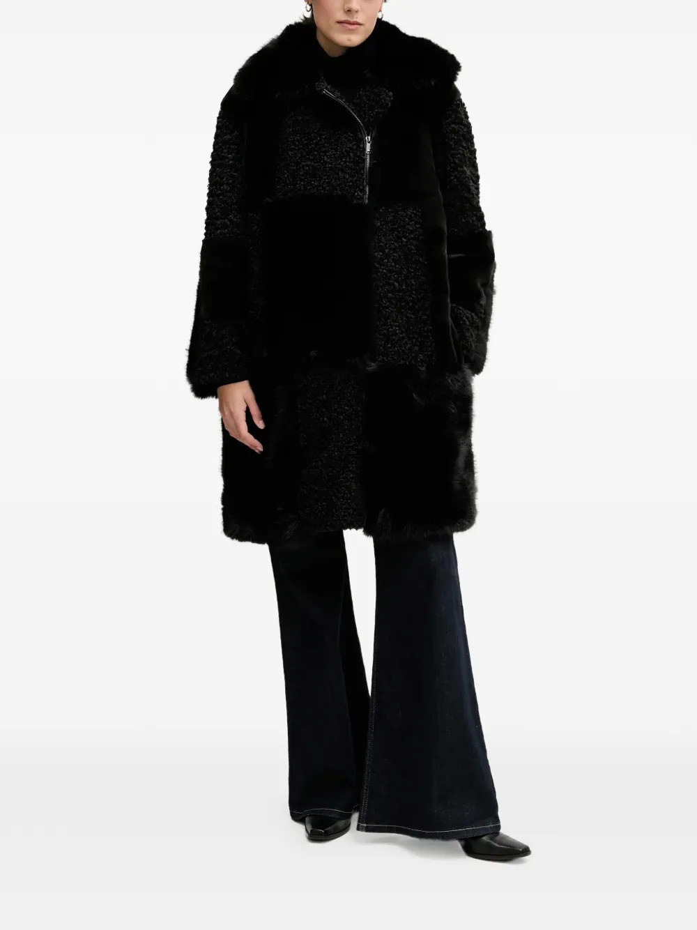 DKNY Winter faux-fur coat - Black | Farfetch Global