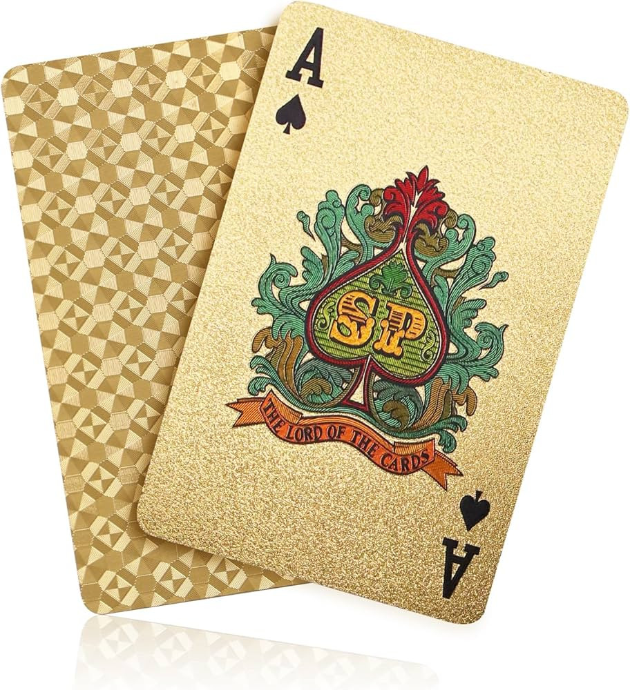 Waterproof Playing Cards, Plastic Playing Cards, Deck of Cards, Gift Poker Cards (Gold) | Amazon (US)