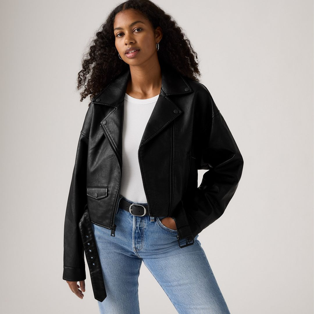 Levi's Belted Crop Moto Jacket - Women's XL | Levi's US