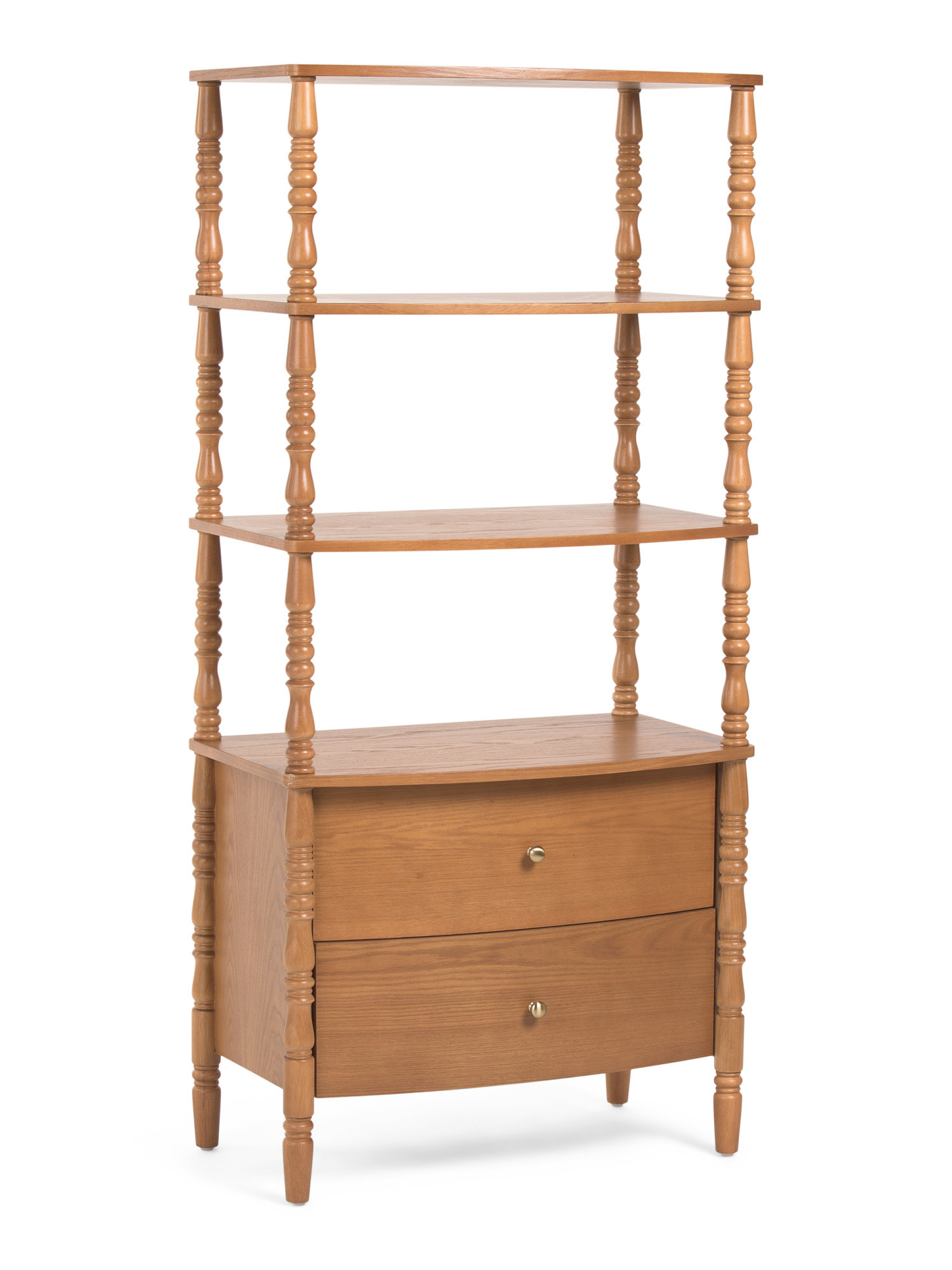 28x60x17 Spindle Bookshelf With Storage | TJ Maxx