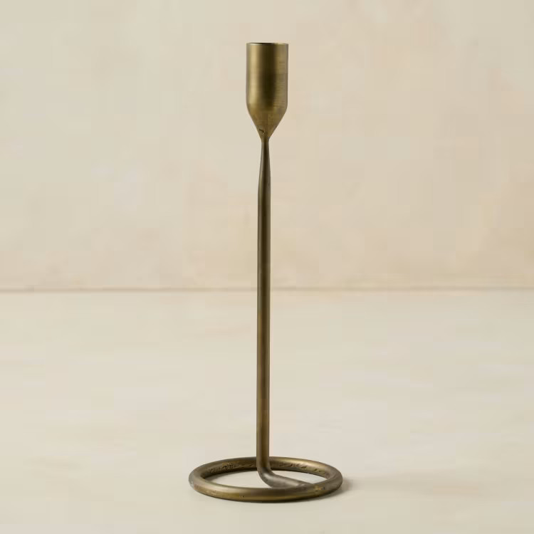 Brandy Antique Brass Taper Holder | Magnolia