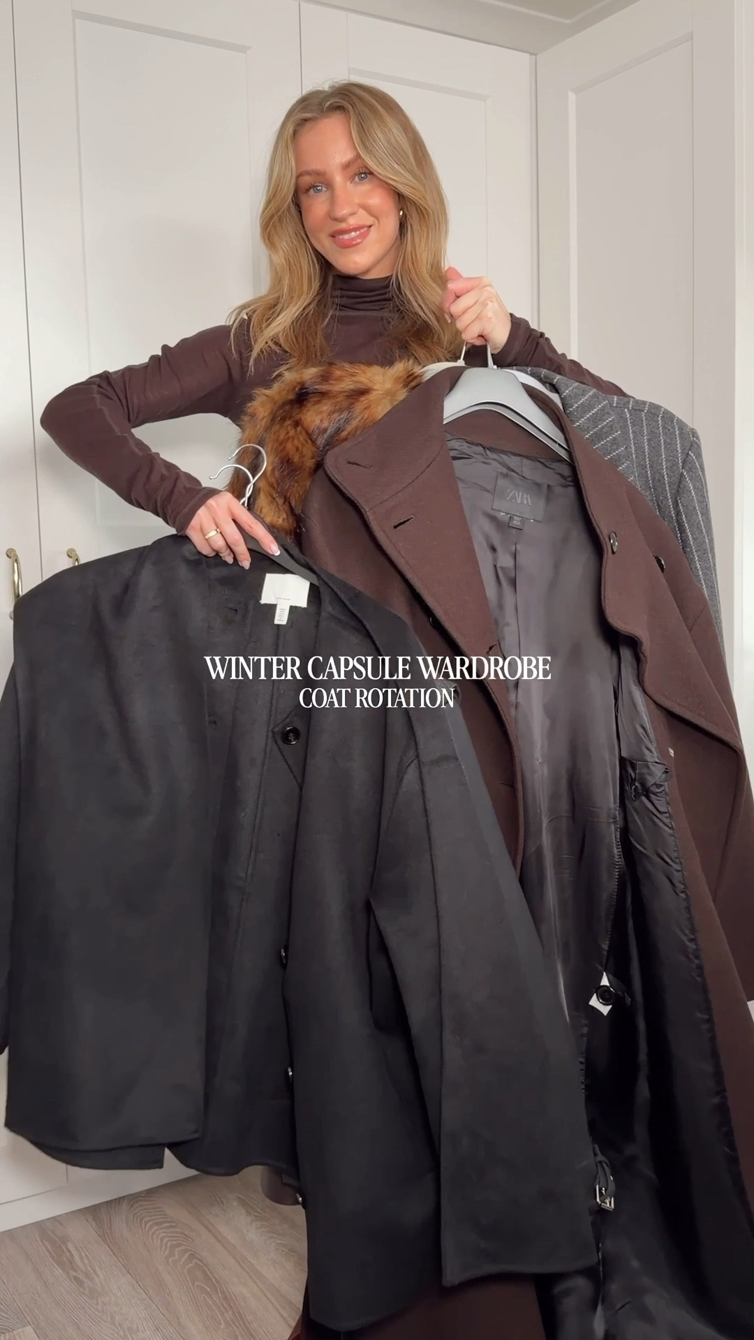 Winter coats, faux fur coat, tailored coat, pinstripe coat, tie waist coat, funnel neck coat, faux leather bomber jacket, scarf coat, wool coat

Tie waist coat - Zara
Pinstripe tailored coat - Karen Millen
Faux fur - asos topshop
Faux leather - LA SPACE (not on LTK) 
Scarf coat - H&M 

#LTKwinter #LTKuk #LTKautumn