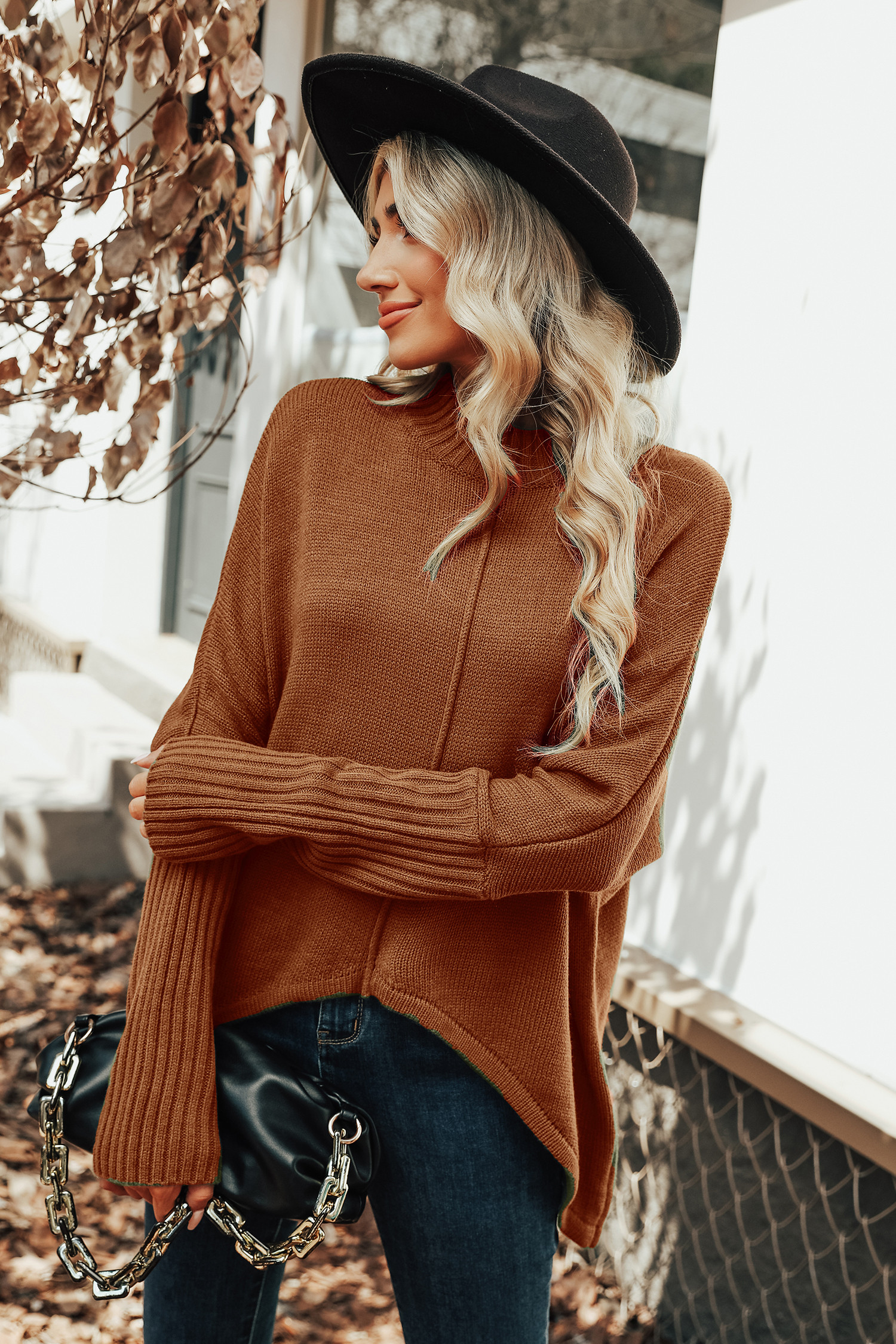 Drop Sleeve Turtleneck SweaterNew | Cupshe US