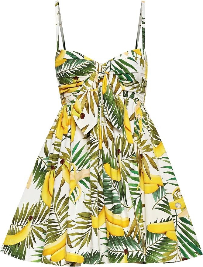 Amazon.com: Oscar de la Renta, Sweetheart All Over Banana Cotton Mini Dress | Amazon (US)