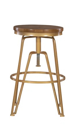 Lindzie Swivel Solid Wood Adjustable Height Bar Stool | Wayfair North America
