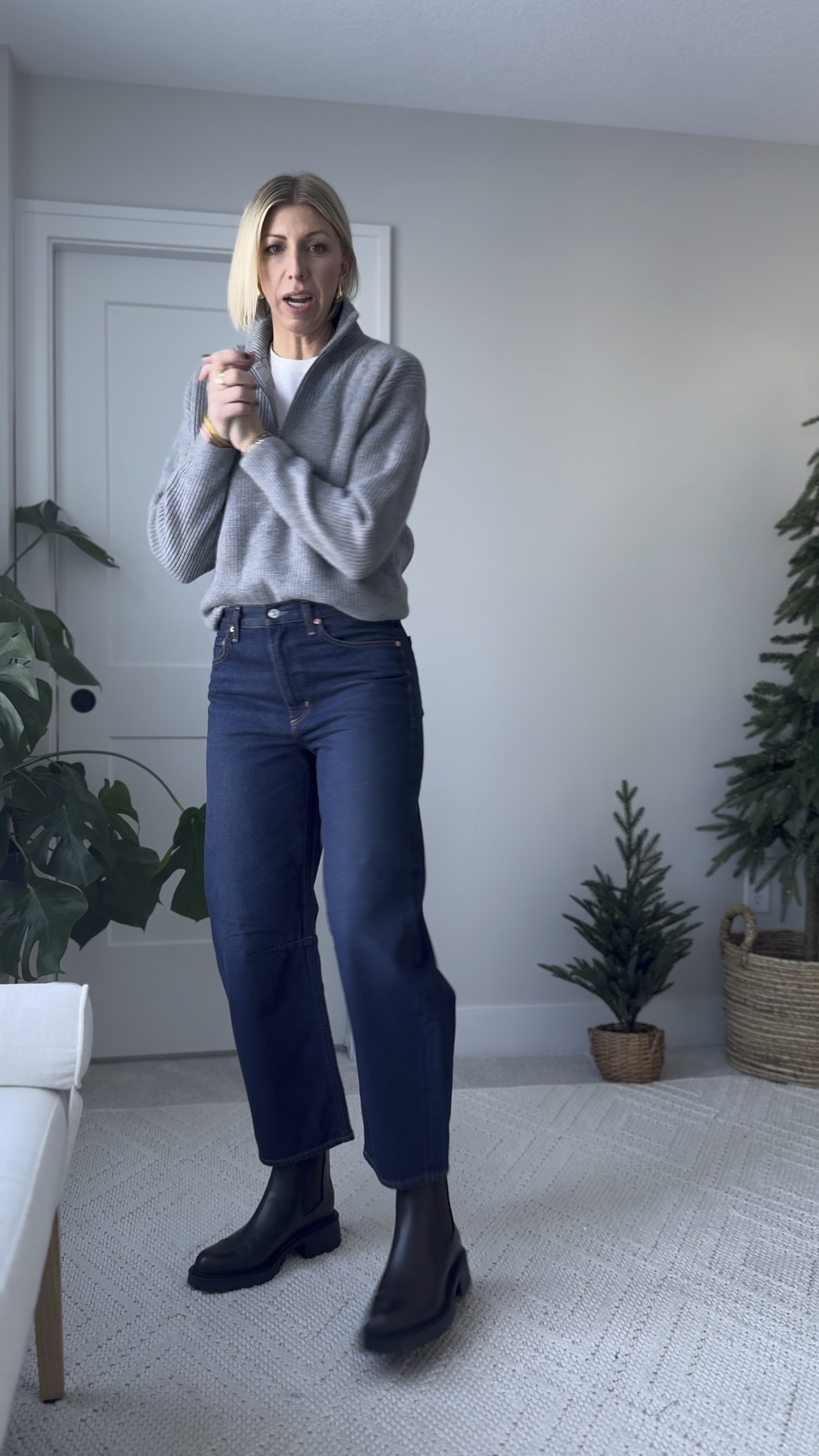 The perfect pair of dark wash jeans for my petite gals or if you’re under 5’7” & looking for a mid rise pair of relaxed jeans for 2025 that look chic & modern!! These are 100% cotton and fit true to size
I’m 5’10” for height reference 

#LTKWatchNow #LTKOver40 #LTKStyleTip