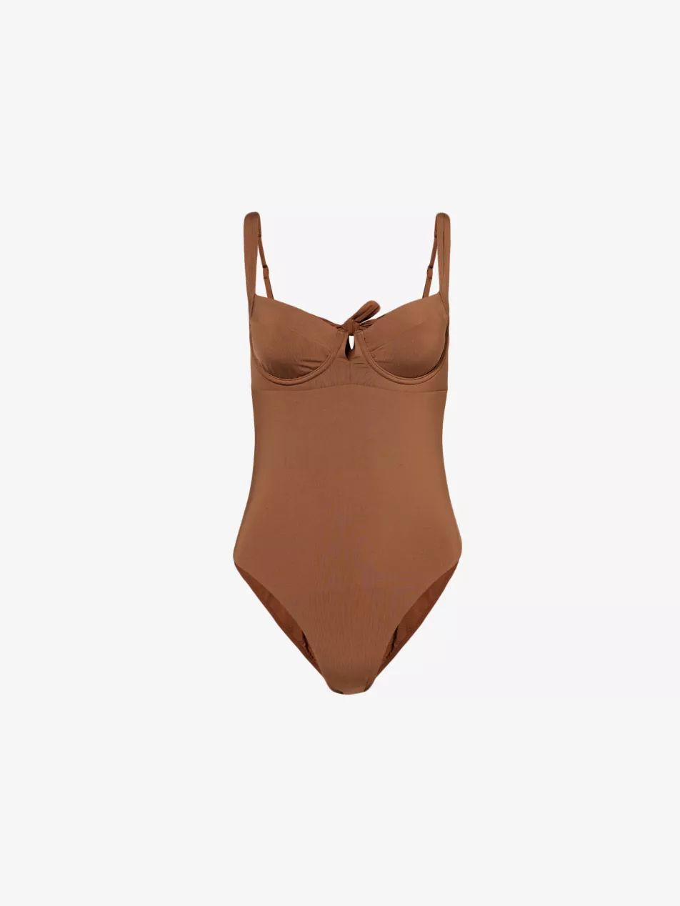 Clovelly sweetheart-neck stretch-recycled nylon swimsuit | Selfridges