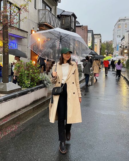 Rainy day weather outfit 

Fall / rainy day / trench coat / boots / lug boots / Japan / travel 

#LTKsalealert #LTKSeasonal