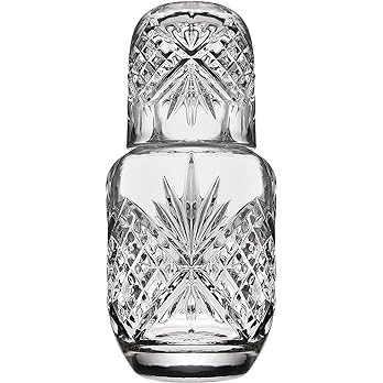 Crystal Bedside Night Carafe Pitcher and Water Glass Tumbler Set, Bedroom Nightstand Water Pitche... | Amazon (US)