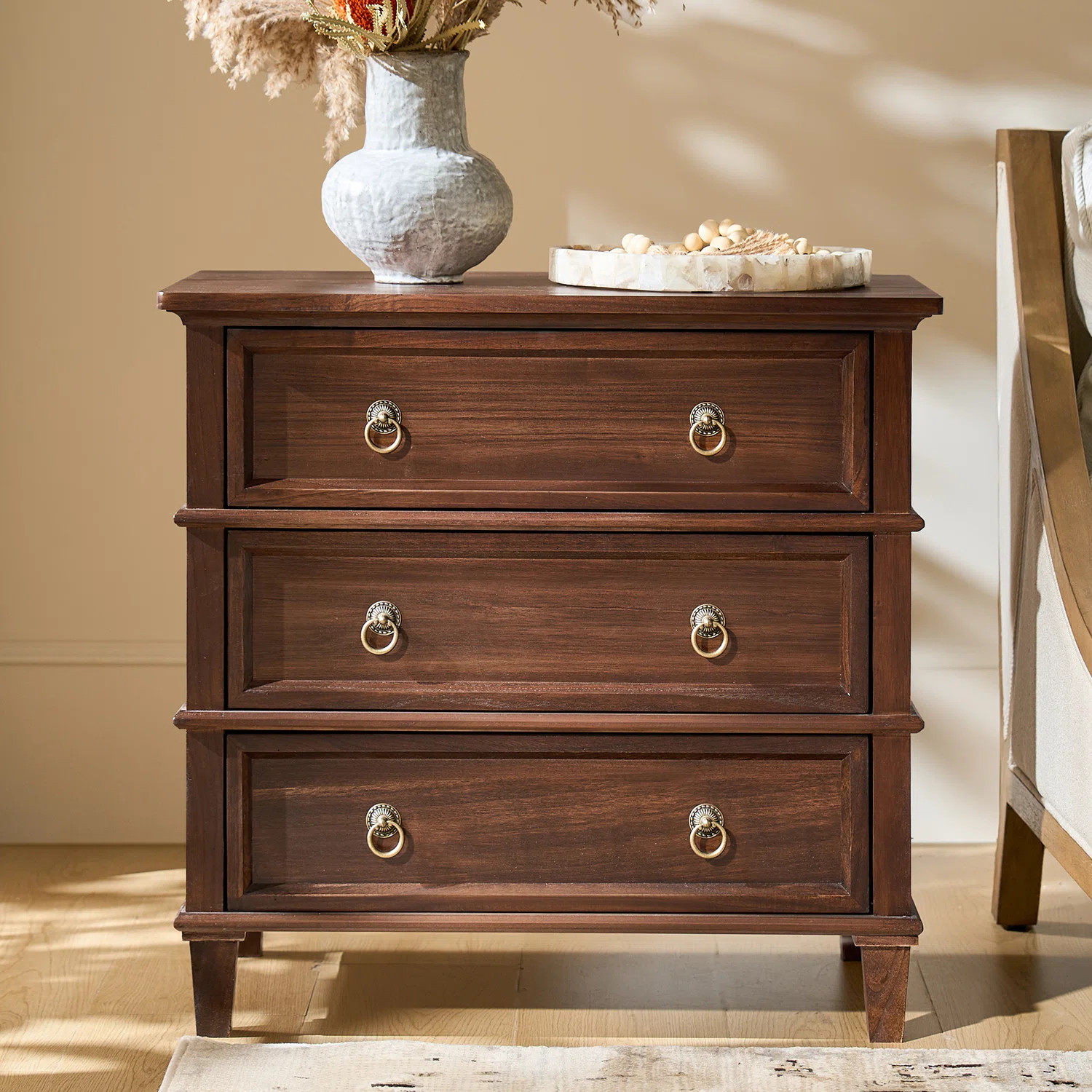 Allisa 28"W 3-Drawer Solid Wood End Table with Built-in Charging Station and Simple Assembly | Wayfair North America
