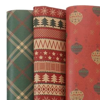 Birthday Wrapping Paper Sheet, Multi Christmas Patterns 20 x 28 Inch 6 Pcs - Multi Color | Bed Bath & Beyond