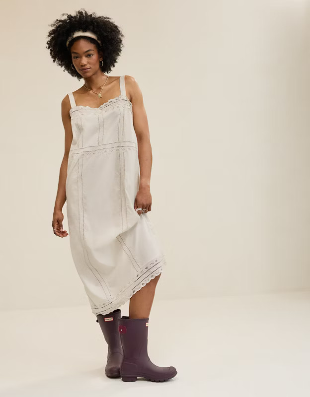 Aerie Embroidered Midaxi Dress | Aerie