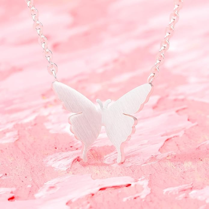 VAttract Silver Necklace for Women, Butterfly Necklace Jewelry Meaningful Adjustable Silver Neckl... | Amazon (US)