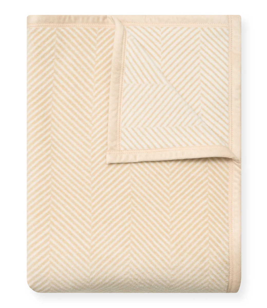Harborview Herringbone Cream Throw Blanket | ChappyWrap | ChappyWrap
