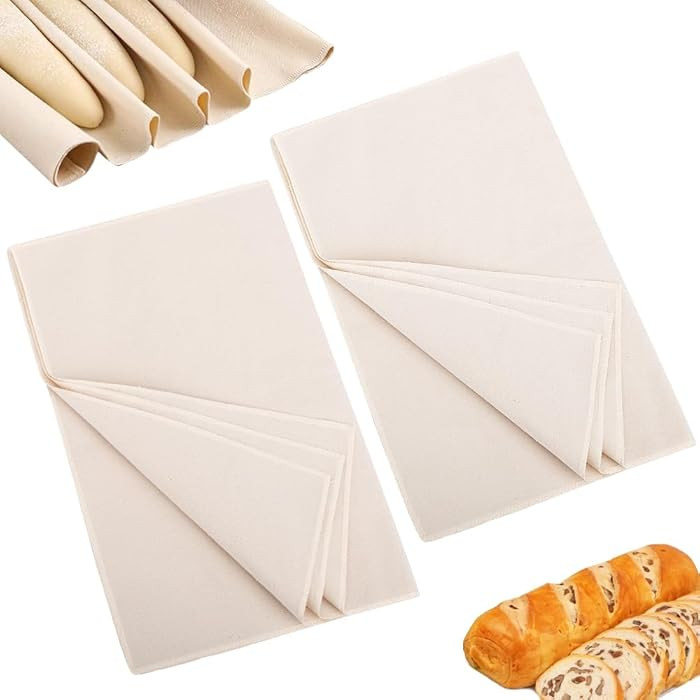 2PCS Bread Cloth, Linen Cloth, 14x18 Inch Rectangular Modern Natural Cotton Bread Proofing Towel ... | Amazon (US)