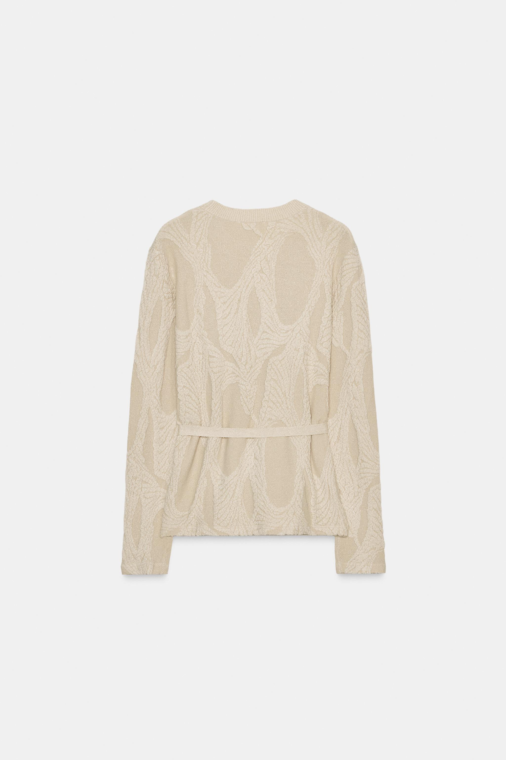JACQUARD BELTED TOP | Zara US
