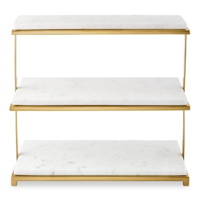 Marble & Brass 3-Tiered Stand | Williams Sonoma | Williams-Sonoma