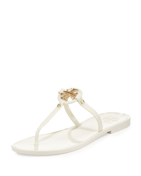 Mini Miller Jelly Thong Sandal, Ivory | Neiman Marcus