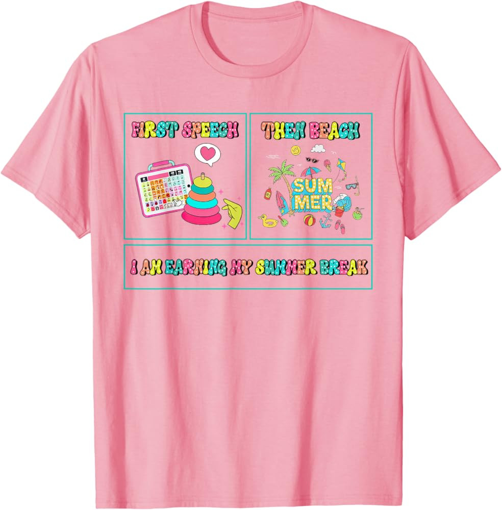Retro First Speech Then Beach I Am Earning A Summer Break T-Shirt | Amazon (US)