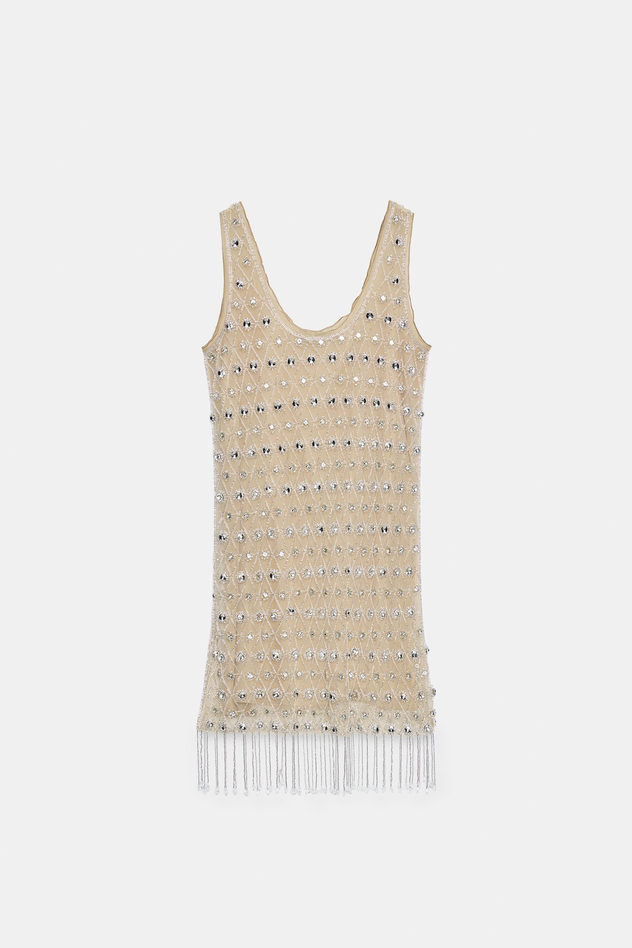 JEWEL BEADED SHORT DRESS | Zara US