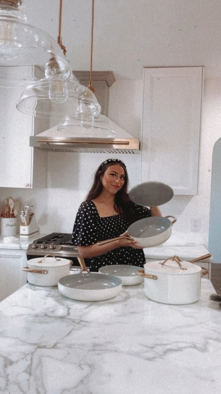 Unbox and store our new cream and gold ceramic pots and pants. ✨  This entire 11 piece set was only $150 and they come in several colors. 😍 I’m so excited about these as they are a caraway dupe as those cost $595 for a 7 piece set/storage. — these are such a dream and they have been amazing to cook in. If you’re looking for a new set, these are the ones! All colors are in stock right now 🤩 they are linked on my LTK, link in my bio or Comment link and I’ll send you the link directly 😘

#LTKhome #LTKFind #LTKsalealert