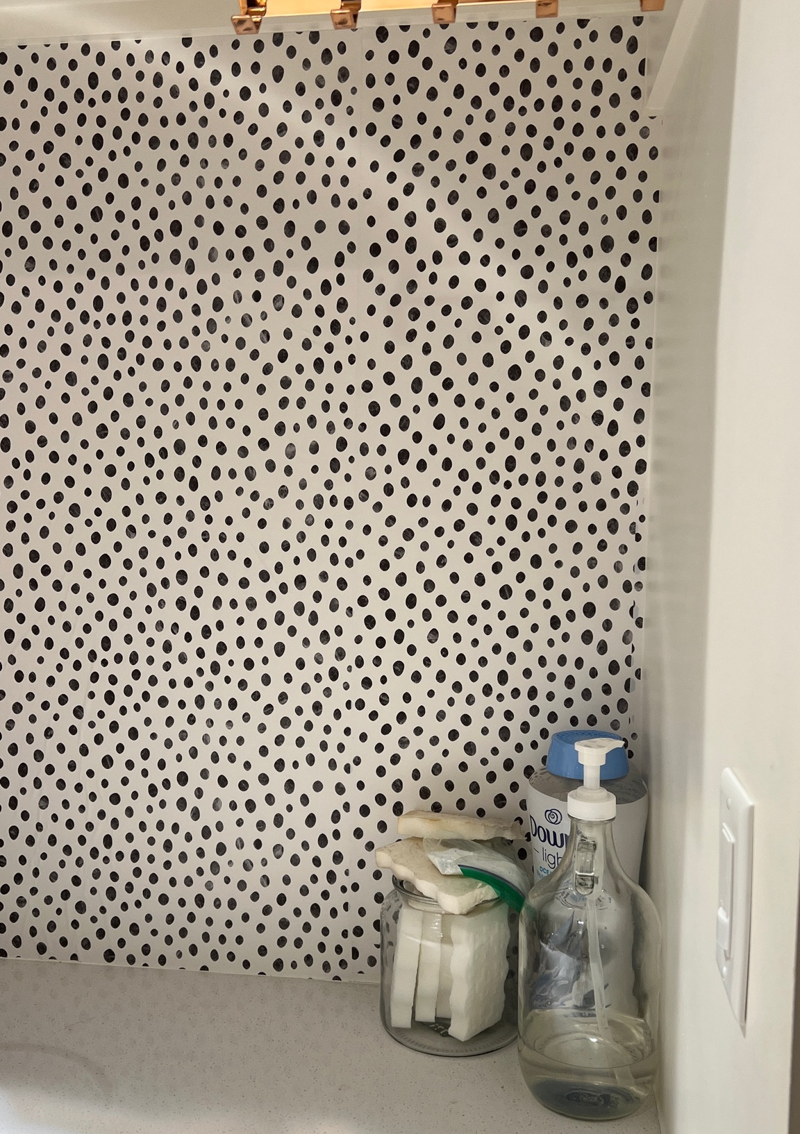 Easy wallpaper ideas for small rooms🫶🏼 did this on my laundry room🙈 and cute detergent dispenser ✨

#LTKSeasonal #LTKhome #LTKCyberWeek