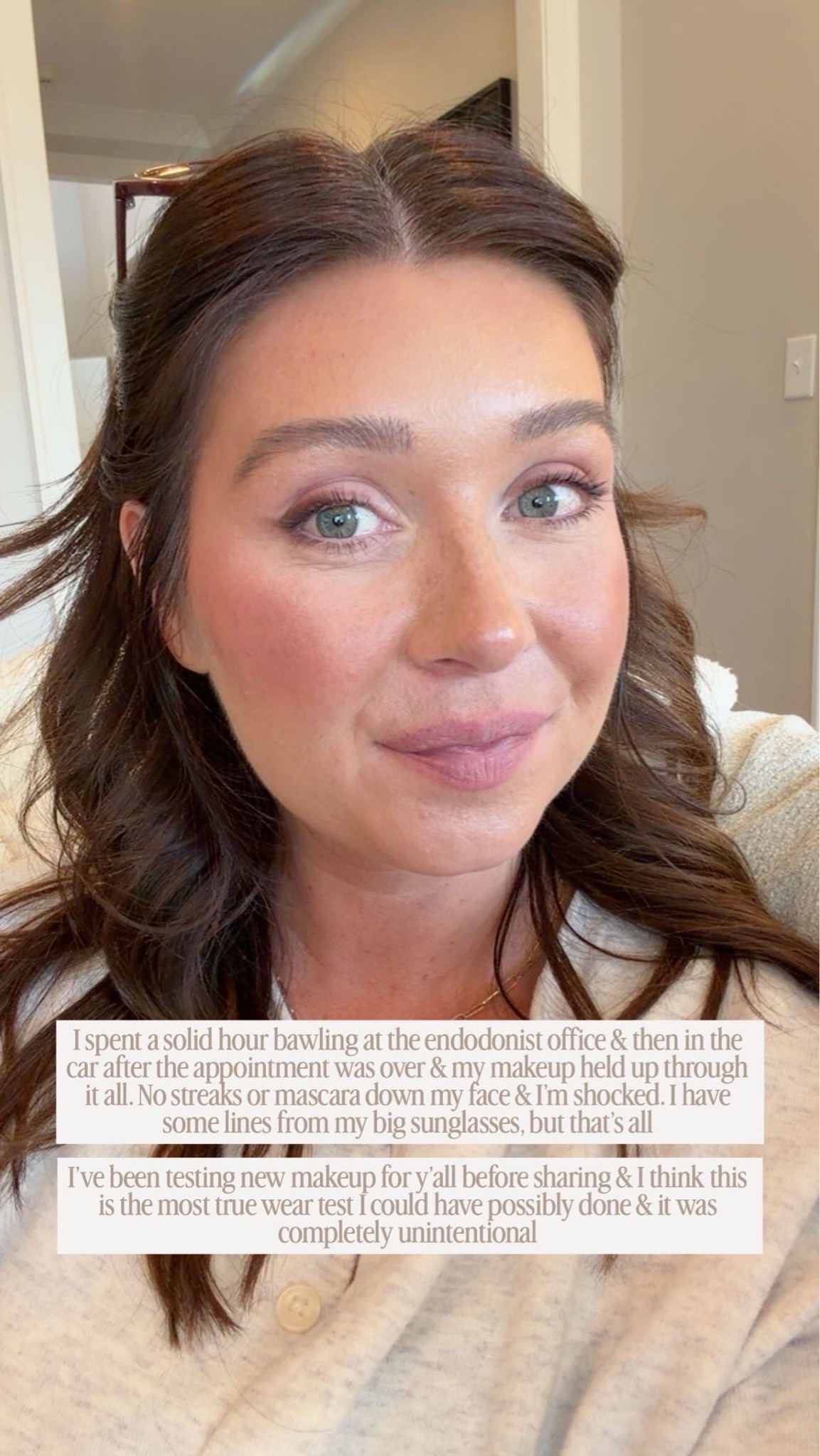 new @Merit products that I was gifted & have been testing. They held up against lots of tears & gave me a pretty + natural look