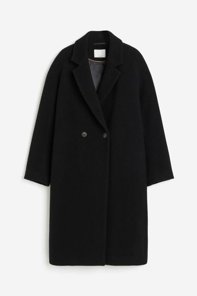 Double-breasted Wool-blend Coat - Black - Ladies | H&M US | H&M (US + CA)
