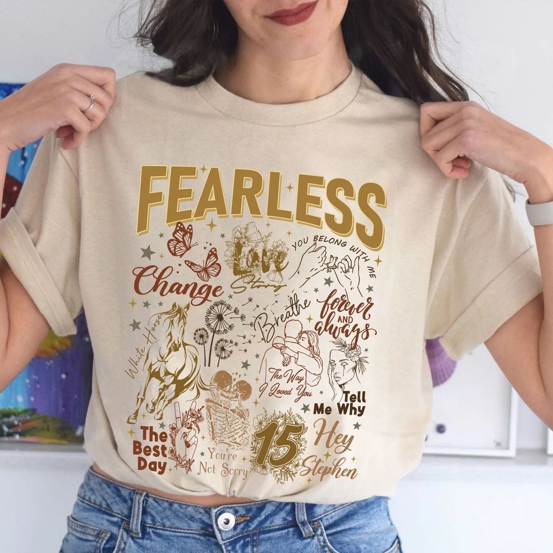 Fearless Vintage T-shirt, Sweatshirt, Taylor Inspired Shirt, TS Vintage Merch, Music Shirt, Count... | Etsy (US)