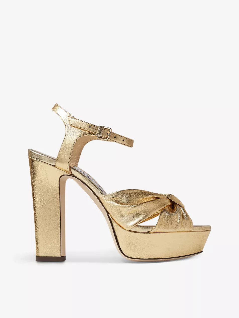 Heloise knotted-strap leather platform heels | Selfridges