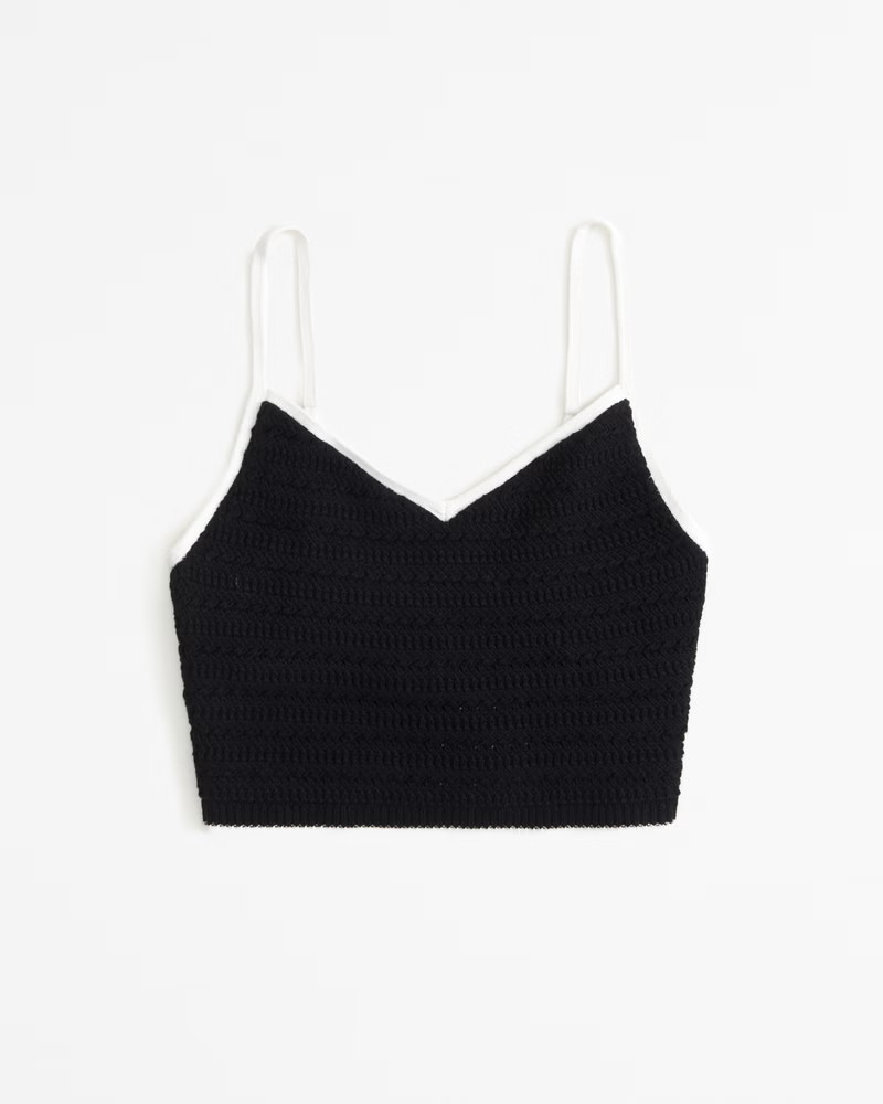 Abercrombie & Fitch Women's Crochet-Style Bra Top in Black - Size M | Abercrombie & Fitch (US)