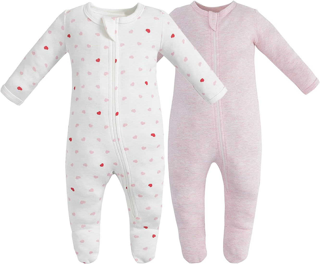 Owlivia Organic Cotton Baby Pajamas, Boys Girls Zip Front Sleep 'N Play, Footed Sleeper, Long Sle... | Amazon (US)